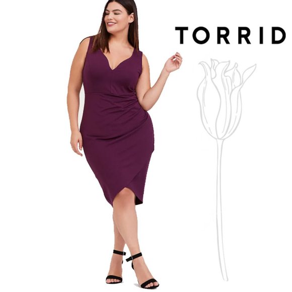 torrid Dresses & Skirts - TORRID Burgundy Purple Premium Ponte Bodycon Dress 2X